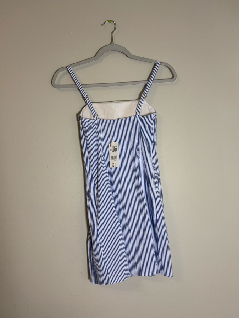 A&F Striped Light Blue Square-Neck Mini Dress - Picture 5 of 7